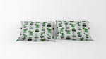 Whimsical Green Cactus on White Wood Comforter or Duvet Cover - Deja Blue Studios