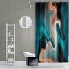 Blue and Tan Smoke Swirl Shower Curtain | Soft Abstract Design - Deja Blue Studios