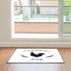 Personalized Black and White Chicken Farmhouse Door Rug | Front Doormat - Deja Blue Studios