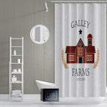 Personalized Rustic Red Barn Farmhouse Shower Curtain | Farm Name | Country Bathroom - Deja Blue Studios