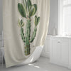 Cactus Shower Curtain - Beige and Green Succulent Plant - Deja Blue Studios