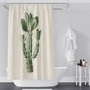 Cactus Shower Curtain - Beige and Green Succulent Plant - Deja Blue Studios