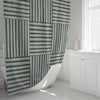 Green Cross Hash Line Pattern Shower Curtain - Deja Blue Studios