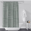 Green Cross Hash Line Pattern Shower Curtain - Deja Blue Studios