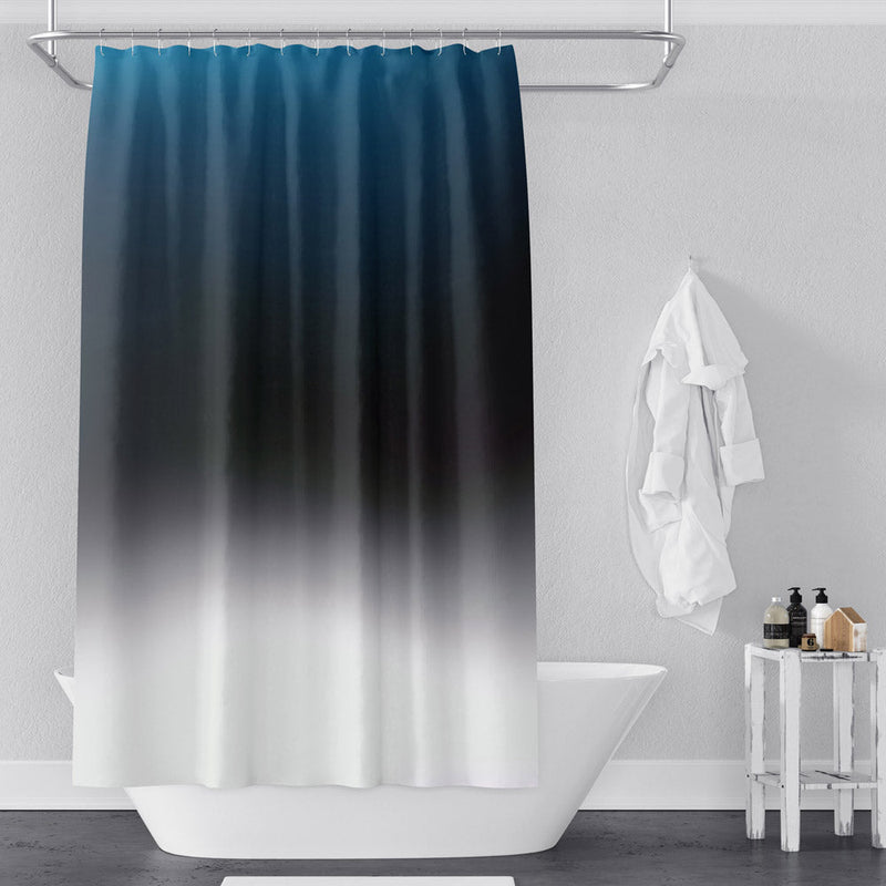 Blue, White, Black Multi Color Gradient Shower Curtain - Deja Blue Studios