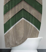 Green and Brown Rustic Chevron Pattern Shower Curtain - Deja Blue Studios