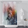 Dragon Shower Curtain - Bright Watercolor Stain Style Print - Deja Blue Studios