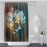 Floral Shower Curtain - Dark Background Watercolor Style Print - Deja Blue Studios