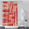 Bohemian Abstract Red and Pink Brushed Print Shower Curtain - Deja Blue Studios