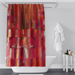 Bohemian Abstract Brushed Layered Blocks Shower Curtain - Deja Blue Studios