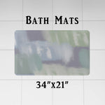 Abstract Shower Curtain - Blue and Green Calming Abstract Blocks - Deja Blue Studios