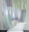 Abstract Shower Curtain - Blue and Green Calming Abstract Blocks - Deja Blue Studios