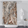 Color Swirl Camo Shower Curtain - Beige, Gray, Caramel Swirl Design - Deja Blue Studios