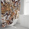 Color Swirl Camo Shower Curtain - Orange and White Design - Deja Blue Studios