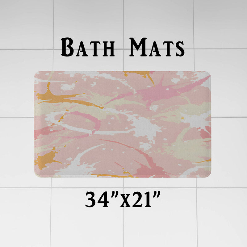 Abstract Shower Curtain - Pink, White and Yellow Paint Splatter Design - Deja Blue Studios