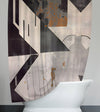 Abstract Shower Curtain - Weathered Rustic Art Deco Style - Deja Blue Studios