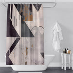 Abstract Shower Curtain - Weathered Rustic Art Deco Style - Deja Blue Studios