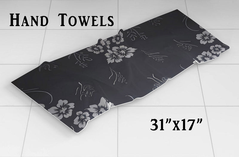 Minimalist Shower Curtain - Black and Gray Floral Print - Deja Blue Studios