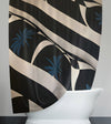 Abstract Shower Curtain - Black and Blue Pattern - Deja Blue Studios