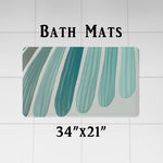 Abstract Shower Curtain - Teal, Aqua, Blue Striped Pattern - Deja Blue Studios