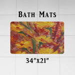 Floral Shower Curtain - Bohemian Fire Red and Yellow Print - Deja Blue Studios