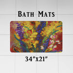 Abstract Shower Curtain - Yellow and Purple Painted Floral Print - Deja Blue Studios