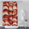 Abstract Red and Beige Bohemian Hills Shower Curtain - Deja Blue Studios