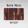 Abstract Shower Curtain - Red, Brown and Black Abstract Broken Stripes - Deja Blue Studios