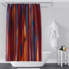 Abstract Striped Red and Blue Bohemian Shower Curtain - Deja Blue Studios