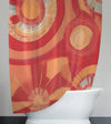 Abstract Shapes Shower Curtain - Red and Pink Broken Pattern - Deja Blue Studios