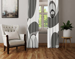 Abstract Shapes Window Curtains - Gray Lines and Shapes - Deja Blue Studios