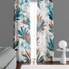 Floral Leaf Window Curtains - Red and Blue Cottage Style Print - Deja Blue Studios