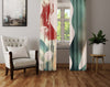 Abstract Window Curtains - Green and Red Floral Swirl - Deja Blue Studios