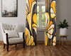 Floral Window Curtain - Yellow and Gray Lilies - Deja Blue Studios