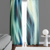 Abstract Window Curtain - Green and White Textured Feather - Deja Blue Studios