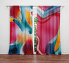 Abstract Window Curtain - Pink, Blue, and Orange Watercolor - Deja Blue Studios