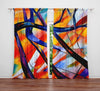 Abstract Window Curtain - Stained Glass Abstract Branches - Deja Blue Studios