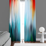 Abstract Ombre Window Curtains - Blue, White and Red Weathered Style Design - Deja Blue Studios