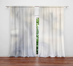 Abstract Window Curtains - Gray Smokey Swirl Pattern - Deja Blue Studios