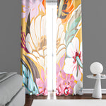 Bold Floral Window Curtains - Large Pink Chic Print - Deja Blue Studios