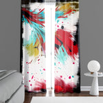 Abstract Window Curtains - Red, Yellow and Blue Fun Paint Splatter - Deja Blue Studios