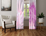 Abstract Window Curtains - Gray, Pink and Purple Spiky Shapes Print - Deja Blue Studios