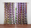 Abstract Window Curtains - Boho Purple Striped Pattern - Deja Blue Studios