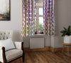 Abstract Window Curtains - Boho Purple Striped Pattern - Deja Blue Studios