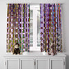 Abstract Window Curtains - Boho Purple Striped Pattern - Deja Blue Studios