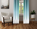 Abstract Striped Window Curtains - Blue, Green and Turquoise Wavy Pattern - Deja Blue Studios