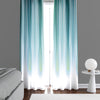 Abstract Striped Window Curtains - Blue, Green and Turquoise Wavy Pattern - Deja Blue Studios