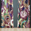 Abstract Floral Window Curtains - Purple and Burgundy Painted Style Maximalist Print - Deja Blue Studios