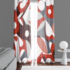 Abstract Window Curtains - Red, White and Gray Picaso-Esque Style Print - Deja Blue Studios