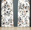 Abstract Damask Window Curtains - Brown, Beige, and Gray Modern Elegant Style Print - Deja Blue Studios